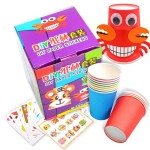 12pcs Children 3D DIY handmade paper cups sticker material kit / Whole set Kids kindergarten school art craft educational toys