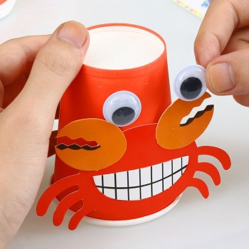 12pcs Children 3D DIY handmade paper cups sticker material kit / Whole set Kids kindergarten school art craft educational toys