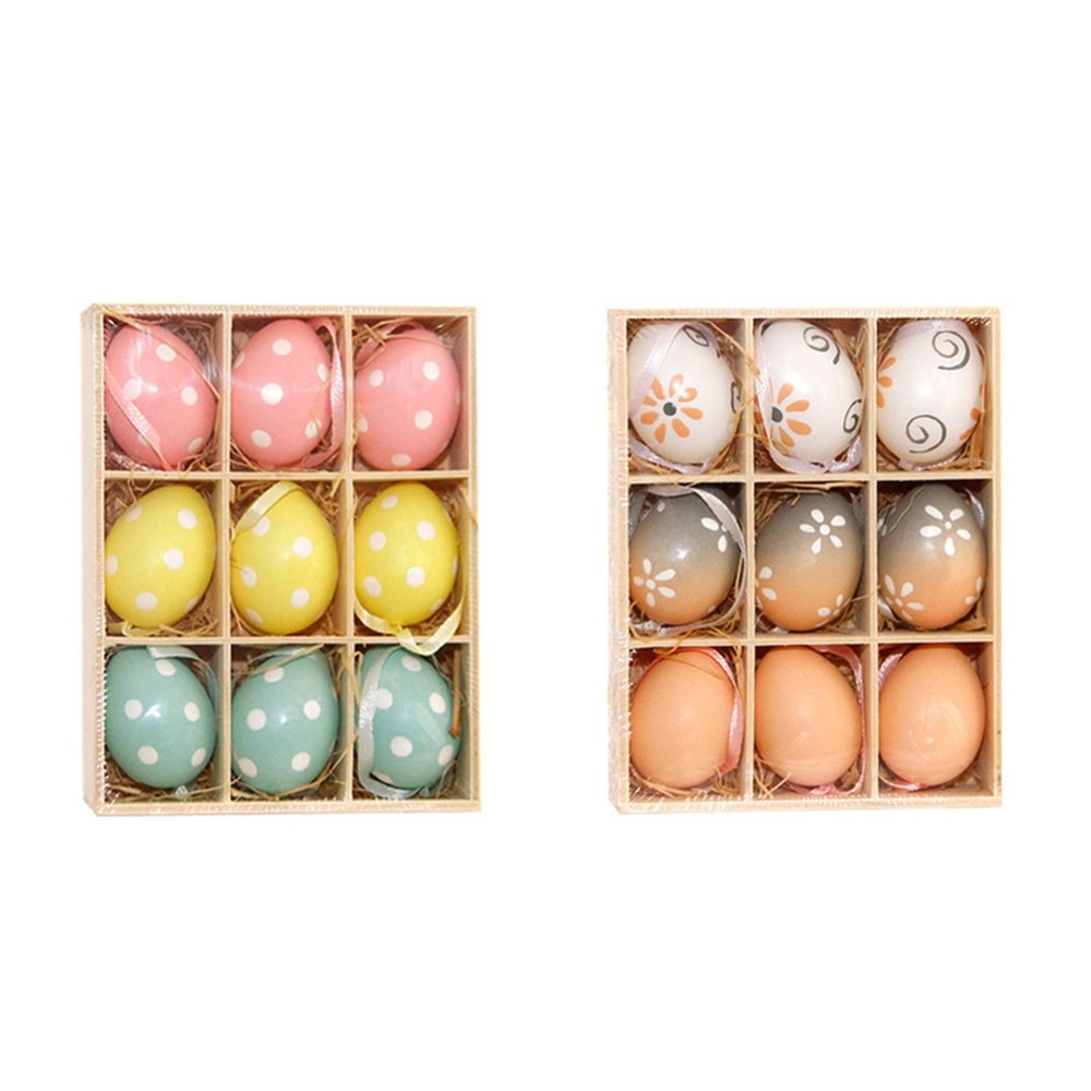 Plastic Easter Decorations Eggs Baby Colorful Simulation Dinosaur Eggs Kids DIY Painted Eggs Pendant Toys for Children Gifts
