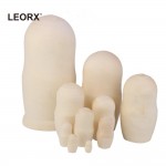 A Set of 10pcs Wooden Russian Nesting Dolls Handmade White Body Matryoshka  Dolls DIY Bisque
