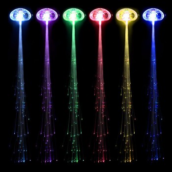 LED Wigs Glowing Flash Ligth Hair Braid Clip Hairpin Children Kid Child Gift Fun Fly Catapult Eject Christmas Birthday Toy