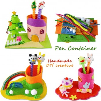 DIY Handmade Felt Fabric Craft Pen Container,Non-woven Pen holder Sewing Kits Project Art amp; Crafts Educational Toys for Kids