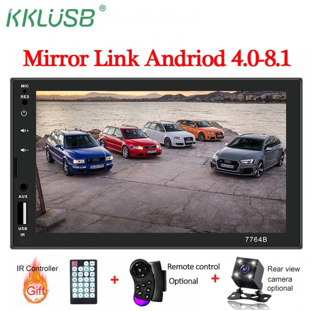 2din Car Radio 7 inch Touch mirrorlink Android Player subwoofer MP5 Player Autoradio Bluetooth Rear View Camera tape recorder