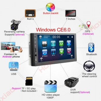 2 din Car DVD player 7 Universal Double Din GPS Navigation Video Mutimedia Stereo audio MP5 Car radio multimedia player 2din
