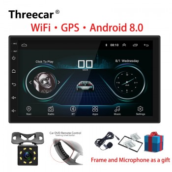 2 Din Car Radio Android 8.0  Universal GPS Navigation Bluetooth Touchscreen Wifi Car Audio Stereo FM USB Car Multimedia MP5