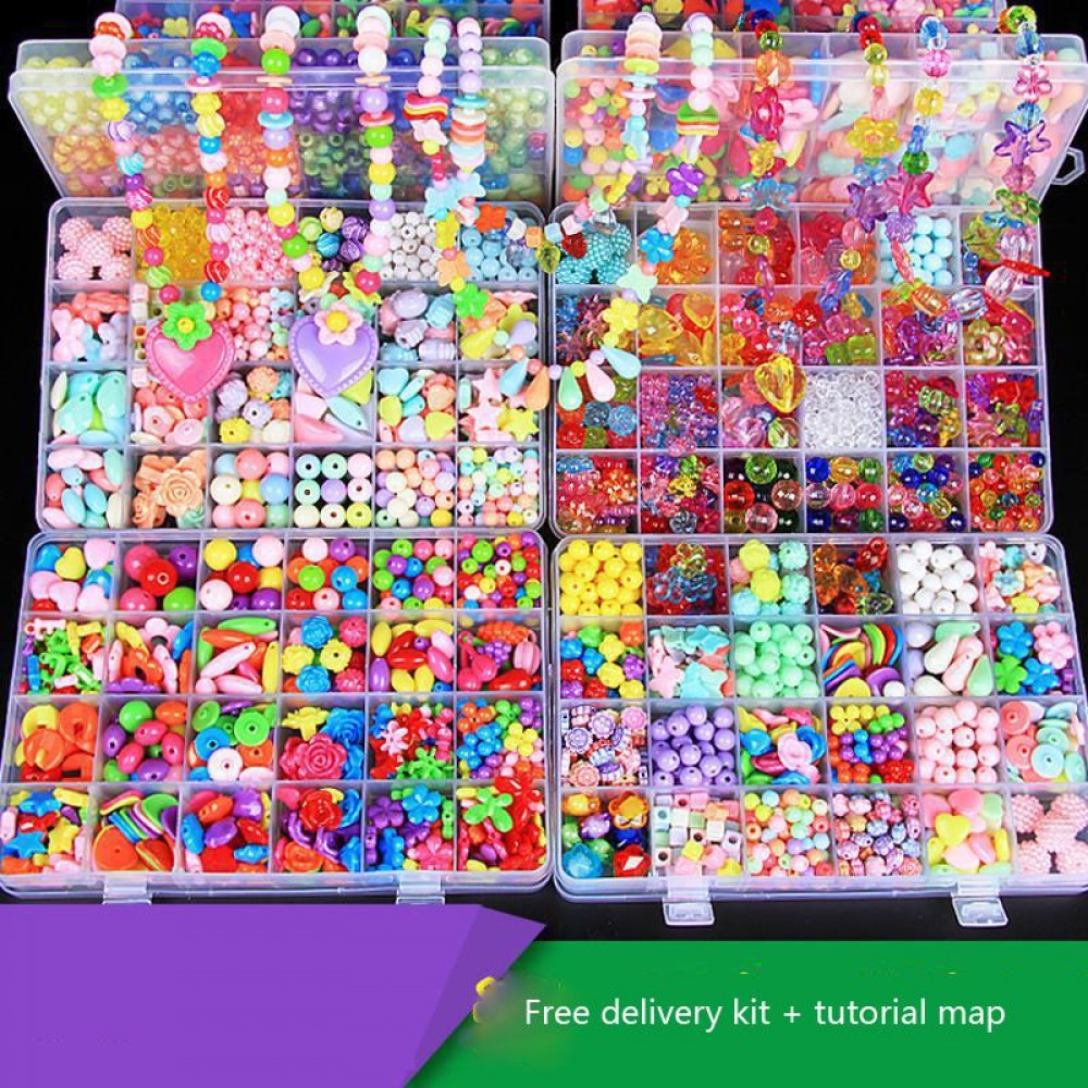 1 Set 24 Slots About 550pcs Childrens creative toys Mixed Colors Spacer Beads With Box For Children DIY Handmade beading Making