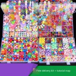 1 Set 24 Slots About 550pcs Childrens creative toys Mixed Colors Spacer Beads With Box For Children DIY Handmade beading Making