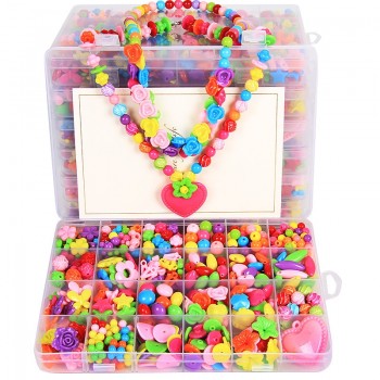 1 Set 24 Slots About 550pcs Childrens creative toys Mixed Colors Spacer Beads With Box For Children DIY Handmade beading Making