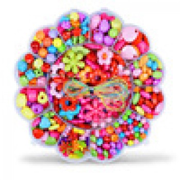 350pcs DIY Beads Toys Acrylic Colorful Mixing with Flower Box Charm Beads for DIY Jewelry Toy for Children
