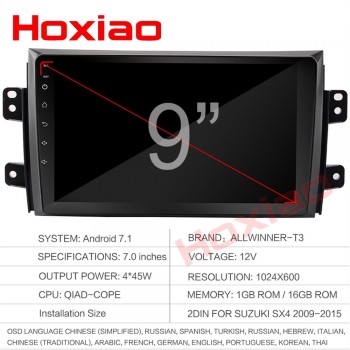 2 DIN Car Android Radio multimedia Player For Suzuki SX4 2006-2013 Quad Core 9 1024*600 Bluetooth 2 Din Car DVD GPS Navigation