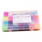 A Set of Rubber Bracelets Plastic Portable Colorful Educational Creative Loom Bracelets Bands Kit for Playing