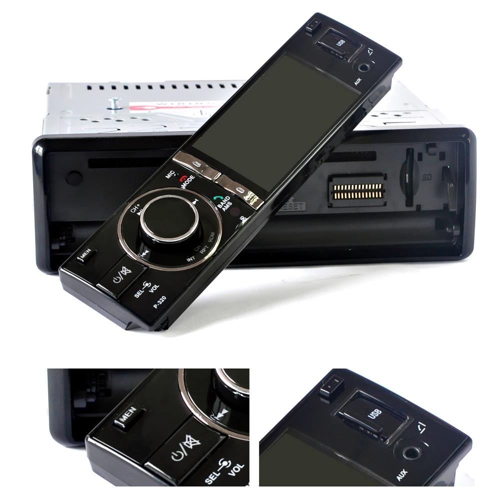 Hot 1 Din Universal Car DVD Player 3inch Digital Touch Screen Auto Radio Bluetooth Motorized Screen CD DVD SD AM AUX Camera