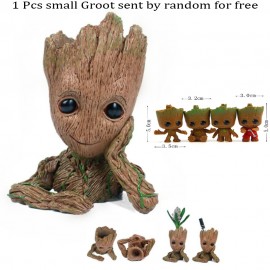 16cm Moive Baby For Groot Planter Pen Container Guardians Of The Galaxy Tree Man Flowerpot with Hole Action Figures Model Toy.