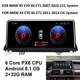 COIKA Android 8.1 System Car Auto Screen For BMW X5 E70 X6 E71 2007-2013 6-Core CPU 2+32G RAM GPS Navi Radio BT WIFI Google AUX
