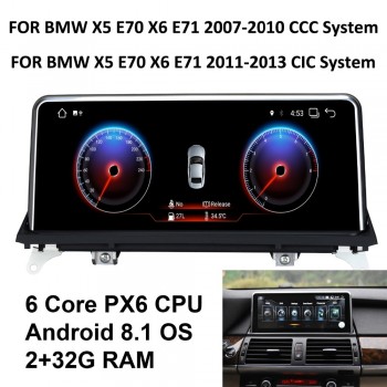 COIKA Android 8.1 System Car Auto Screen For BMW X5 E70 X6 E71 2007-2013 6-Core CPU 2+32G RAM GPS Navi Radio BT WIFI Google AUX