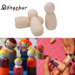 10 Pcs DIY Plain Blank Wooden Peg Dolls Childrens Painted Graffiti Puppet Wooden Man Wooden Toys Wedding Cake Toppers Toys