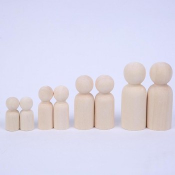 10 Pcs DIY Plain Blank Wooden Peg Dolls Childrens Painted Graffiti Puppet Wooden Man Wooden Toys Wedding Cake Toppers Toys