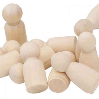 10 Pcs DIY Plain Blank Wooden Peg Dolls Childrens Painted Graffiti Puppet Wooden Man Wooden Toys Wedding Cake Toppers Toys