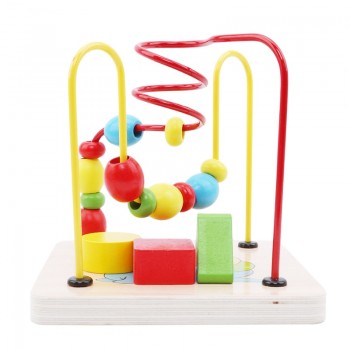 Multi-function Wooden Math Around Bead Maze Letters Recognition Abacus Clock Wooden Baby Toddler Early Educational Toys For Kids