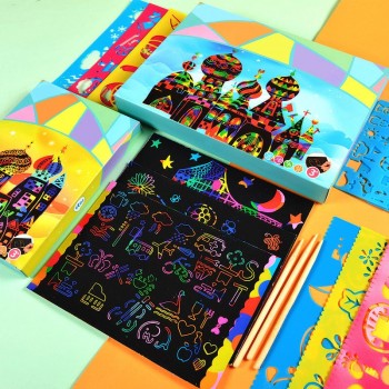 educational toys/early learning toys for childrens for children kids craft Colorful scratch painting easter decoration diy toys