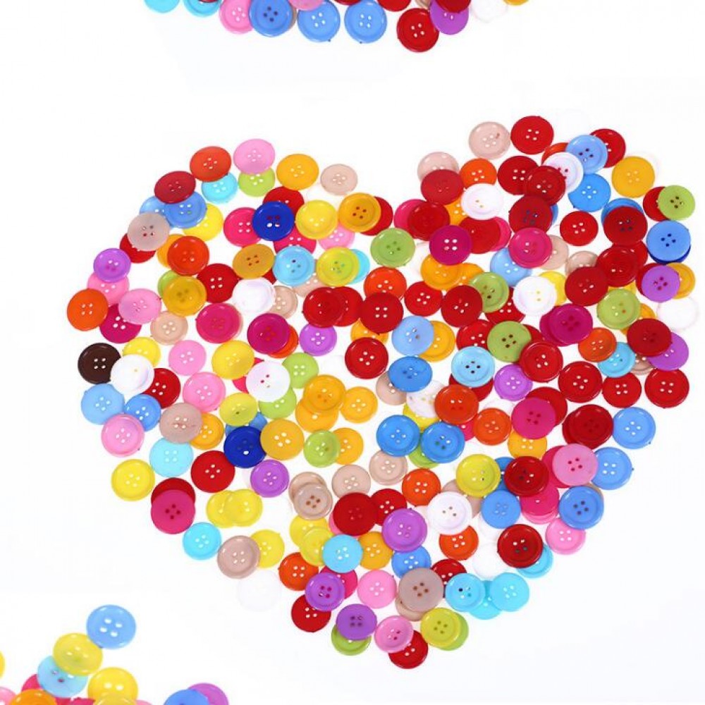 100pcs Lot children colourful resin buttons kindergarten creative handmade material DIY painting button flower for kids BS98