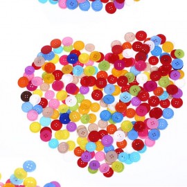 100pcs Lot children colourful resin buttons kindergarten creative handmade material DIY painting button flower for kids BS98