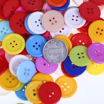 100pcs Lot children colourful resin buttons kindergarten creative handmade material DIY painting button flower for kids BS98