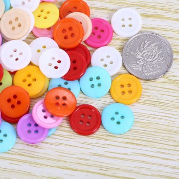 100pcs Lot children colourful resin buttons kindergarten creative handmade material DIY painting button flower for kids BS98