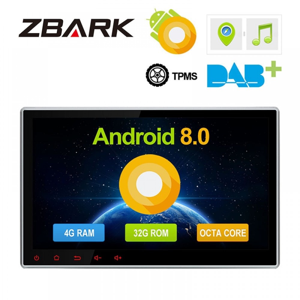 2 Din 10.1Android 8.0 Octa Core Universal Car Radio StereoDVD Player GPS Navigation OBD FM DAB+4G WIFI USB Bluetooth