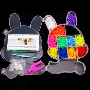 Rubber Loom Bands Weaving Braided Tool DIY Charm Kit Box Kids Handmade Plaiting Gum Creativity Toys for Bracelet Children Girls