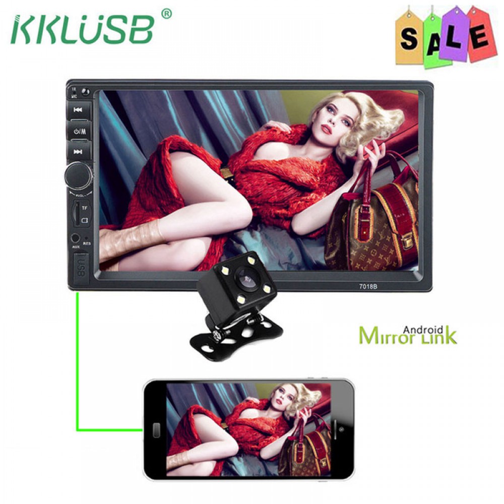 autoradio 2 din general car models 7 inch LCD Touch Screen car radio player bluetooth car audio support rear view camera 7018b