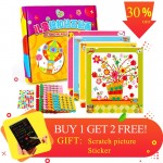 Novel and interesting DIY Button Stickers Kids Handmade Painting Craft Kit Learning Educational Drawing Board Toys For Children