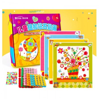 Novel and interesting DIY Button Stickers Kids Handmade Painting Craft Kit Learning Educational Drawing Board Toys For Children