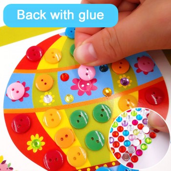 Novel and interesting DIY Button Stickers Kids Handmade Painting Craft Kit Learning Educational Drawing Board Toys For Children