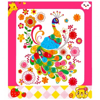 Novel and interesting DIY Button Stickers Kids Handmade Painting Craft Kit Learning Educational Drawing Board Toys For Children