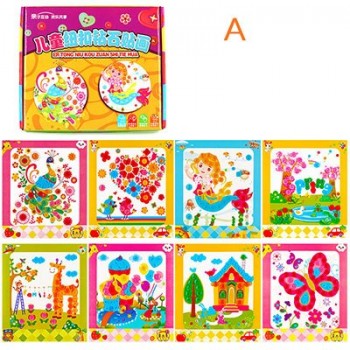 Novel and interesting DIY Button Stickers Kids Handmade Painting Craft Kit Learning Educational Drawing Board Toys For Children