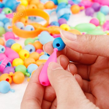 Toys For Girls 300pcs Pop Beads Toys Snap Together Jewelry Fashion Kit DIY Educational Kids Toy Craft Gifts