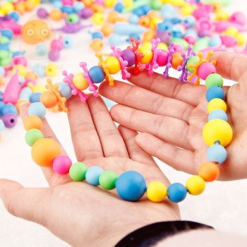 Toys For Girls 300pcs Pop Beads Toys Snap Together Jewelry Fashion Kit DIY Educational Kids Toy Craft Gifts