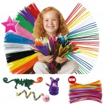 100Pcs Kids Child Craft Plush Sticks Handmade Art DIY Materials Shilly Stick Toys Childrens Educational DIY Toys for Children