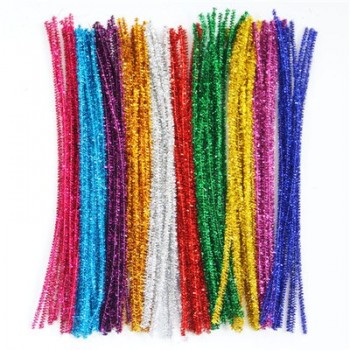 100Pcs Kids Child Craft Plush Sticks Handmade Art DIY Materials Shilly Stick Toys Childrens Educational DIY Toys for Children