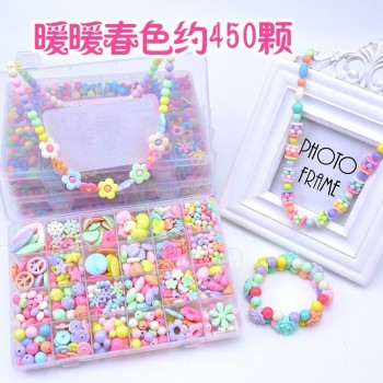 24 Grid Diy Beaded Toys for Children Necklace Accessories Crafts Kids Amblyopia Training Toys for Girls Educational Toys