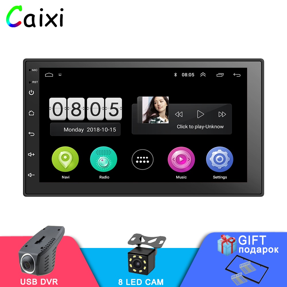 2 Din 7 Car Radio Android 8.1 Multimedia player Touch Screen GPS Navigation Bluetooth FM WIFI DVR auto audio player for Nissan