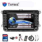 Topbox Car DVD Player GPS Navigation 2 Din 7 Multimedia auto Radio Player Backup Camera FM Map For Passat/POLO/GOLF/Skoda/Seat