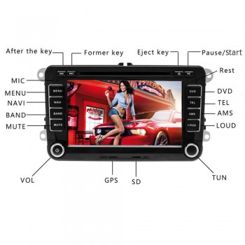Topbox Car DVD Player GPS Navigation 2 Din 7 Multimedia auto Radio Player Backup Camera FM Map For Passat/POLO/GOLF/Skoda/Seat