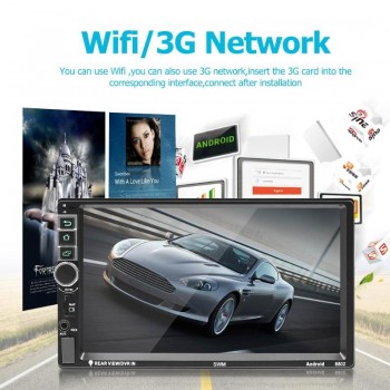 SWM 8802 2Din Android 7.1 Car Stereo MP5 Player GPS Navi RDS FM AM Radio Bluetooth Remote Control Reset Button Function