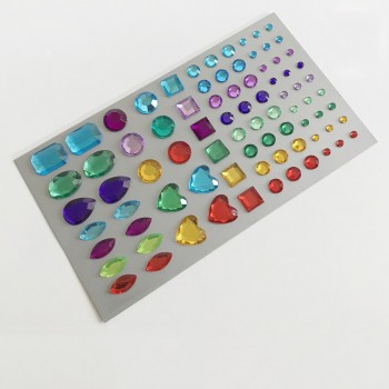 6 Pcs Funny Acrylic Rhinestone DIY Decor Beads Set Beautiful Bead Gem Stickers For Kids DIY Toys