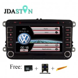 JDASTON 2 DIN 7 Inch Car DVD Player For Volkswagen VW Passat POLO GOLF Jetta TOURAN Skoda Seat Leon GPS Navigaiton FM RDS Maps