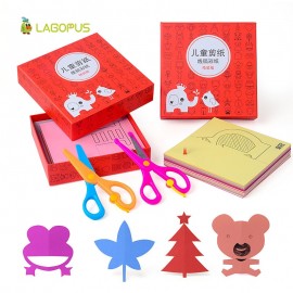 Lagopus Scrapbook Origami Paper Toys for Children Colored Card DIY Scissors Paper Cutting Folded Craft Paper Gift for Kids