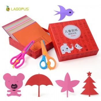 Lagopus Scrapbook Origami Paper Toys for Children Colored Card DIY Scissors Paper Cutting Folded Craft Paper Gift for Kids