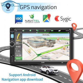 SWM A4 2 Din Android 8.1 Car MP5 Player 7 Touch Screen GPS Navi FM Radio WiFi Bluetooth 1GB 16GB Multimedia Stereo Video Player